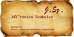 Járovics Szabolcs névjegykártya